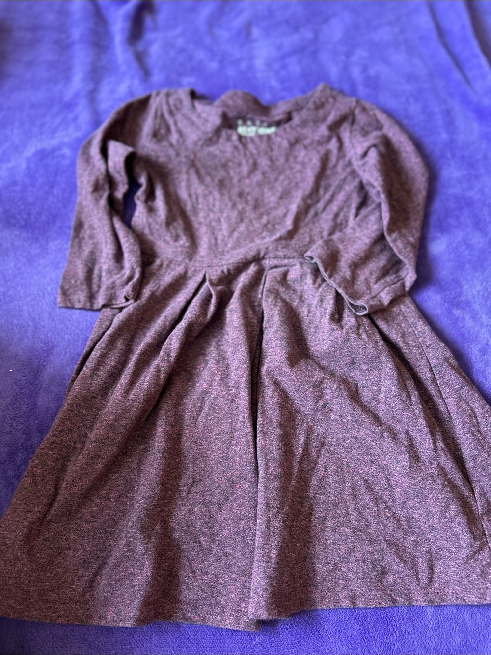 Girls' Purple Long-Sleeve Dress